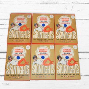 Vintage 1970's Sugar 'n Spice Skin Tights Girls Stretch Tights x 6 Blue NOS